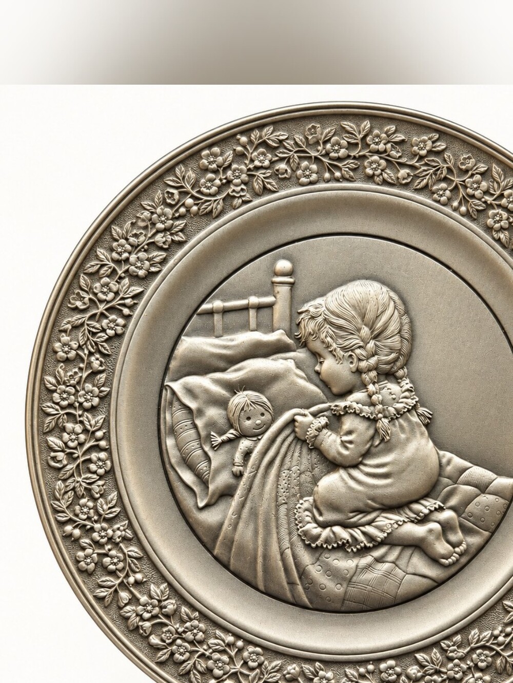 1979 Hallmark Little Gallery We Learn of Love Pewter Plate Carol Bryan Vintage